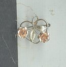 Vintage Dainty Krementz Tri-Color Gold Pin