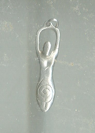 Silver Stylized Nude Figure Pendant
