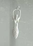 Silver Stylized Nude Figure Pendant