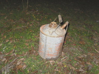 Vintage Metal Gas Can w/Wood Bail Handle