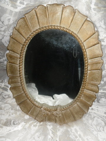 Vintage Boudoir Mirror w/Ruffle Frame **LARGE**