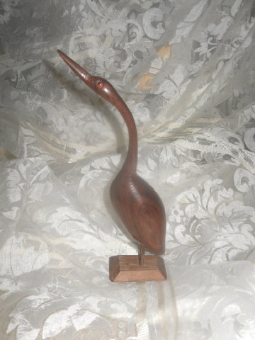 Vintage Hand Carved Wooden Bird