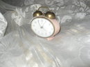 Vintage Pink Elgin Double Bell Alarm Clock