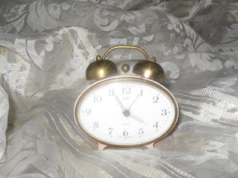 Vintage Pink Elgin Double Bell Alarm Clock