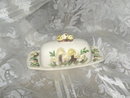 Vintage Covered Butter Dish w/Mushroom Decoration