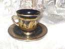Vintage Spyropoulos Greece Porcelain Cup w/ 24 karat Gold