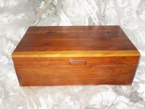 Vintage Cedar Jewelry Box or Storage Chest