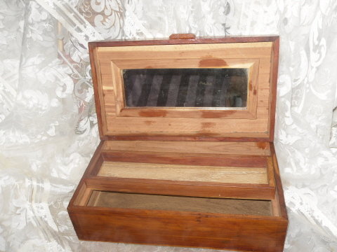 Vintage Cedar Jewelry Box or Storage Chest