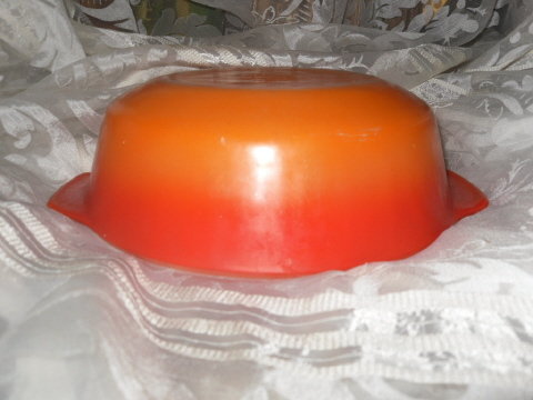 Vintage Red & Orange Fire King Casserole Dish