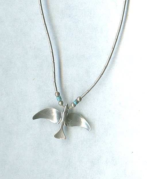Vintage Sterling Silver Bird Necklace