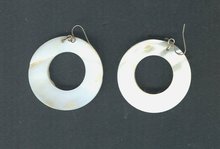 Vintage Mother of Pearl Hoop Earrings