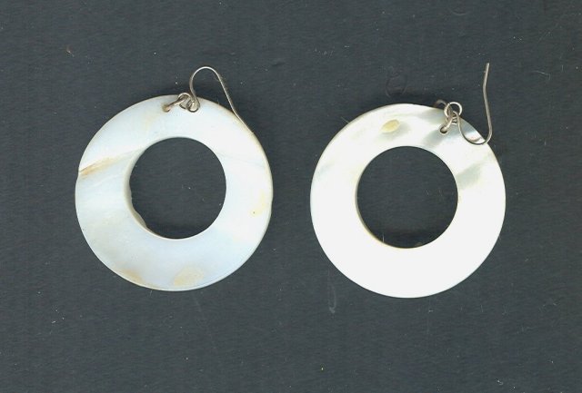 Vintage Mother of Pearl Hoop Earrings