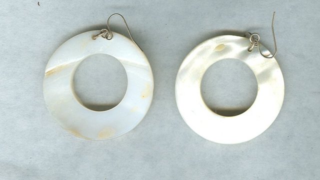 Vintage Mother of Pearl Hoop Earrings