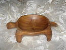 Vintage Hand Carved Wood Turtle Dish