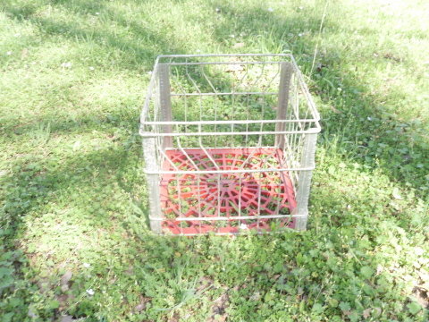 Vintage Metal Milk Crate