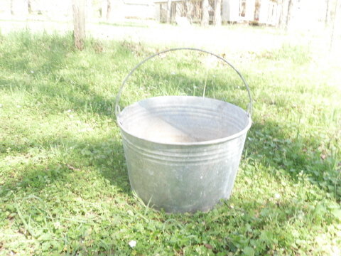 Large Vintage Metal Bucket