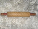Vintage Wood Rolling Pin w?Red Handles