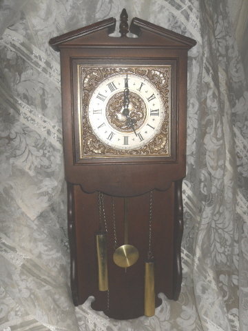 Vintage Wooden Case Wall Clock