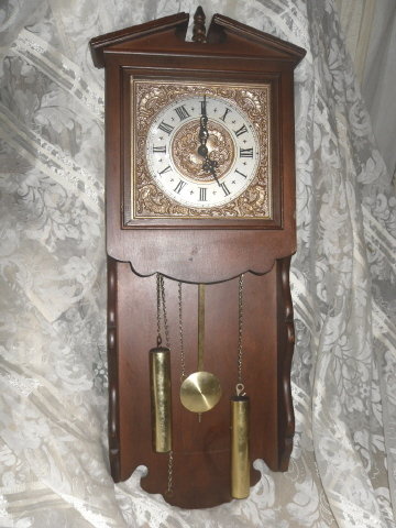 Vintage Wooden Case Wall Clock