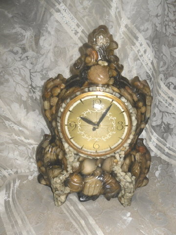 Vintage Sea Shell Mantel Clock