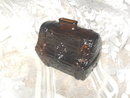 Vintage Amber Glass Treasure Chest Coin Bank
