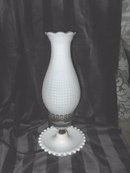 Vintage White Milk Glass Lamp w/White Glass Shade