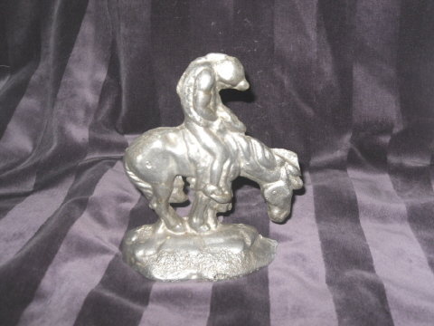 Vintage Metal Scultpure Indian Warrior