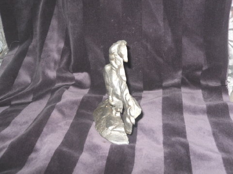 Vintage Metal Scultpure Indian Warrior
