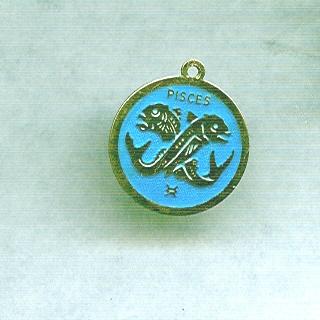 Vintage Sterling & Enamel Pisces Charm or Pendant