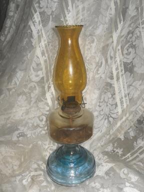 Vintage Kerosene Oil Lamp with P & A Mfg Burner