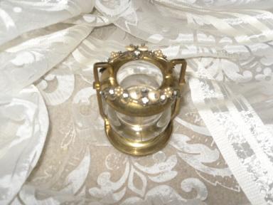 Vintage Jeweled Glass Toothpick Holder **LOOK**
