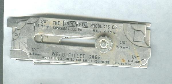 Vintage Weld Fillet Gage Welding Accessories