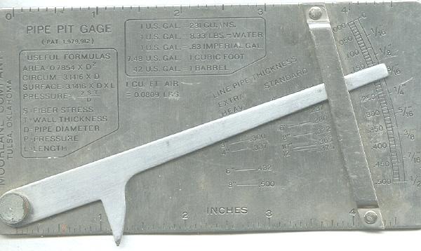 Vintage Pipe Pit Gage