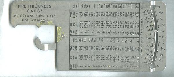 Vintage Pipe Thickness Guage Tool