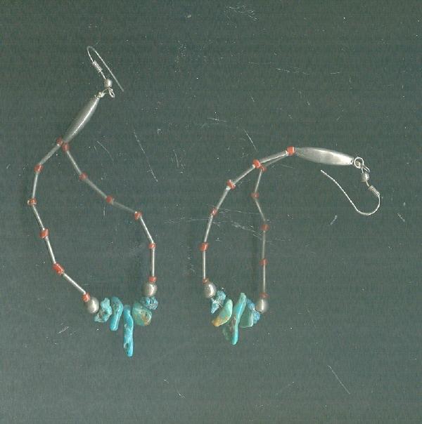 Sterling Silver & Turquoise Loop Earrings