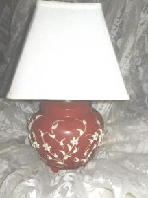 Vintage Glass w/Applied Decoration Table Lamp