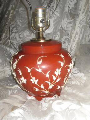 Vintage Glass w/Applied Decoration Table Lamp