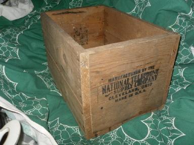 Vintage National Telephone Company Wood Crate