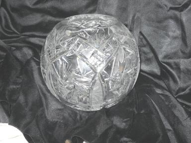 Vintage Large Crystal Rose Bowl