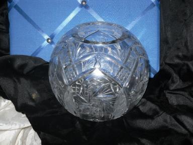 Vintage Large Crystal Rose Bowl