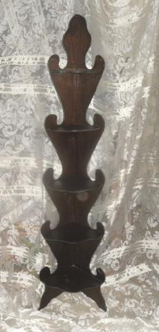 Vintage Tall Wooden Corner Shelf
