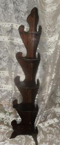 Vintage Tall Wooden Corner Shelf