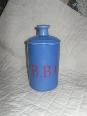 Ceramic Bar-B-Que Sauce Jar w/Brush