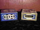 Antique Chinese Blue & White Foo Dog Porcelain Sensor or Pipe Pillows **LOOK** **Signed by Artist**
