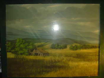 Large Framed Country Landscape Scene