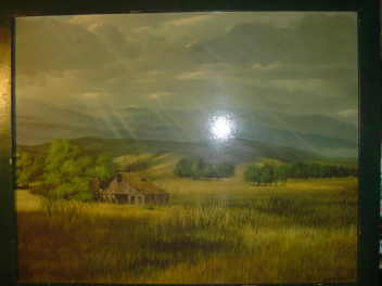 Large Framed Country Landscape Scene