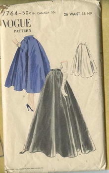 1952 Uncut Vogue Skirt Pattern