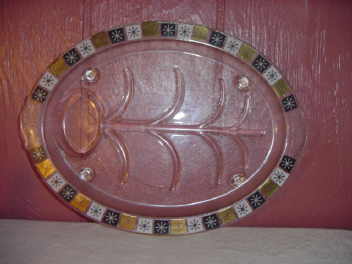 Vintage 1950's Large Inland Glass Platter