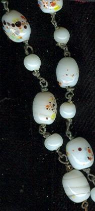 Antique Art Glass Bead & Wire Necklace