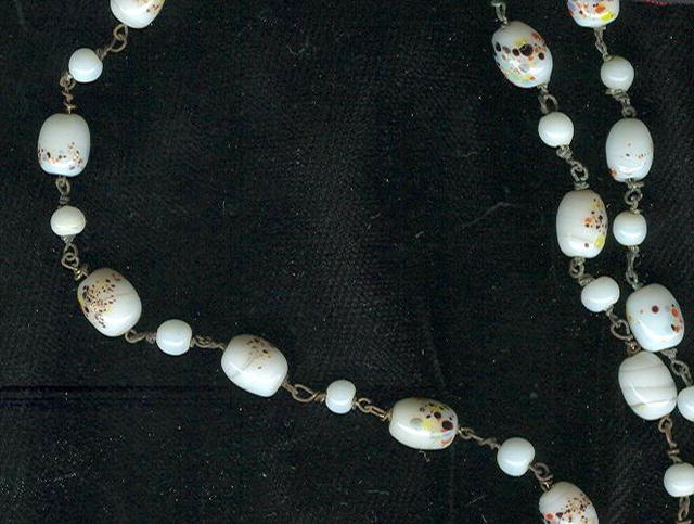 Antique Art Glass Bead & Wire Necklace